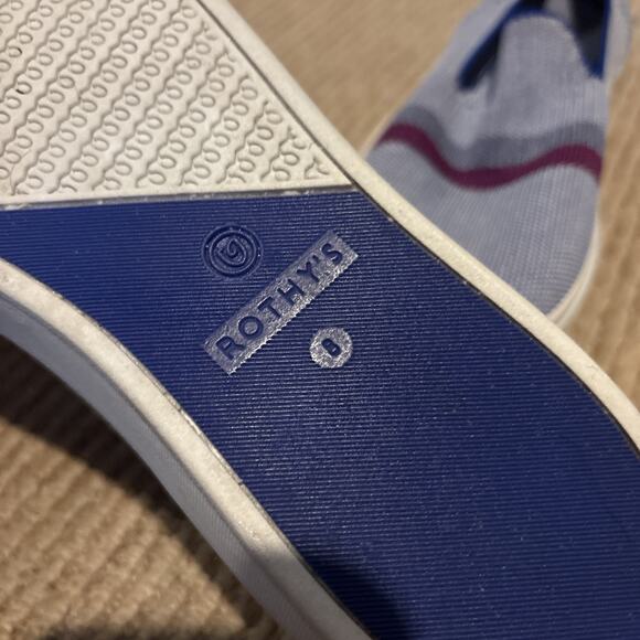 Rothy’s THE ORIGINAL Blue/White Knit Round Toe Slip On Sneakers Women’s 7.5/8 - Picture 7 of 8